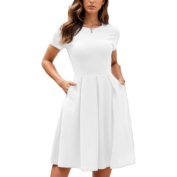 Summer Dress Women 2024 Vintage Swing Pockets Casual Work Party Chic - Picture 1 of 4